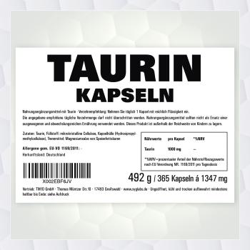 Preview: Taurin Kapseln 1000mg - 365 Kapseln