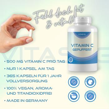 Vitamin C gepuffert 500mg - 365 Kapseln