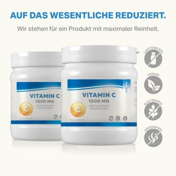 Preview: Vitamin C 1000mg 500 Tabletten mit Hagebutte und Bioflavonoiden - Time Released