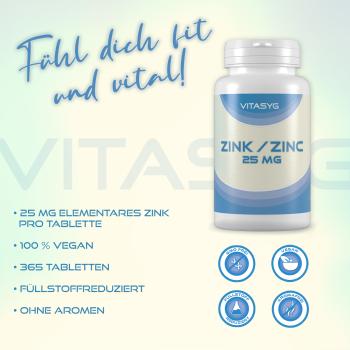 Zink 25 mg 365 Tabletten