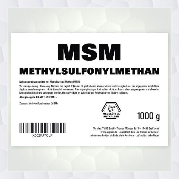 MSM 1000g Methylsulfonylmethan Pulver - organischer Schwefel
