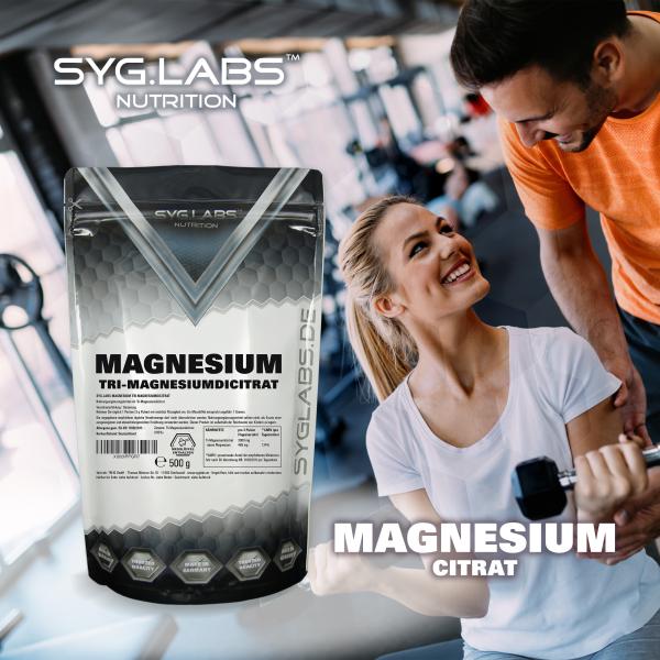 Syglabs Tri-Magnesiumdicitrat - 500g Magnesium Pulver