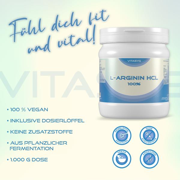 Vitasyg L-Arginin HCL Pulver 1000g