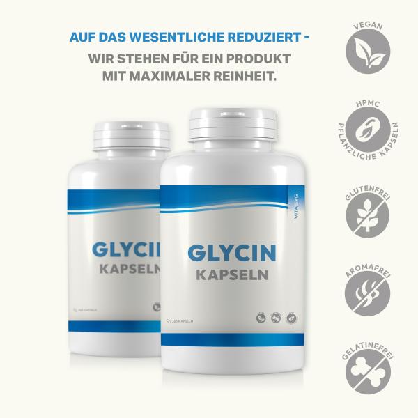 Glycin Kapseln - 1000mg - 365 vegane hochdosierte Kapseln