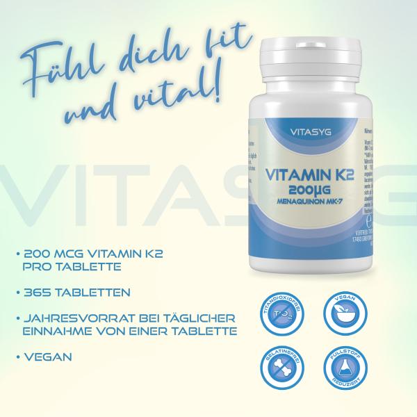 Vitamin K2 200 µg  365 Tabletten
