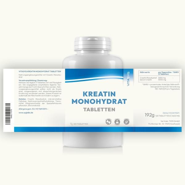 Creatine Tabletten 1000mg - 120 Tabletten