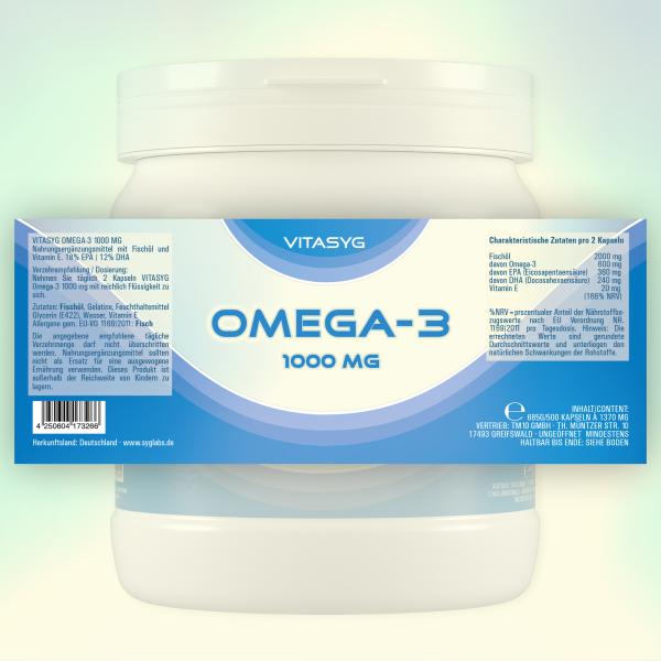 Vitasyg Omega-3 Fischöl 1000mg 500 Kapseln