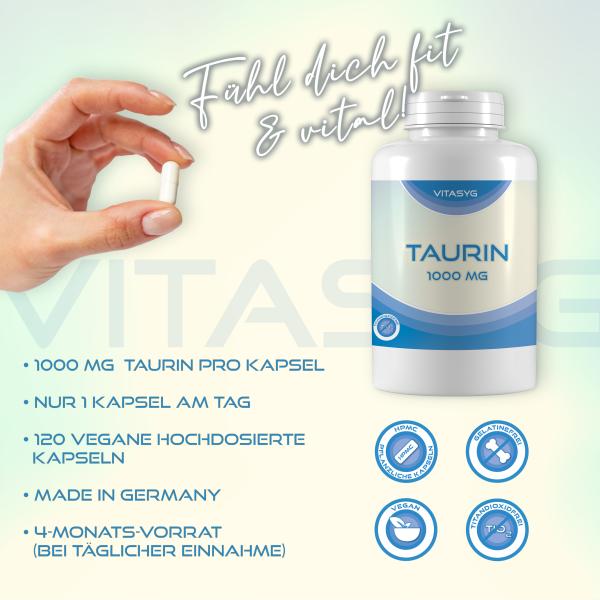 Taurin 1000mg - 120 Kapseln