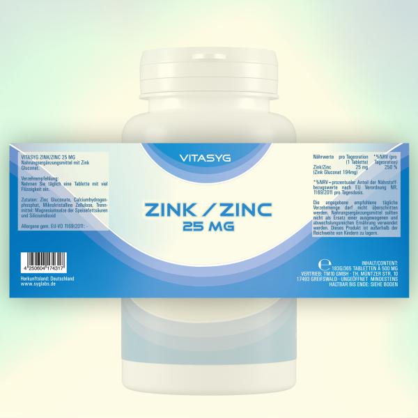 Zink 25 mg 365 Tabletten