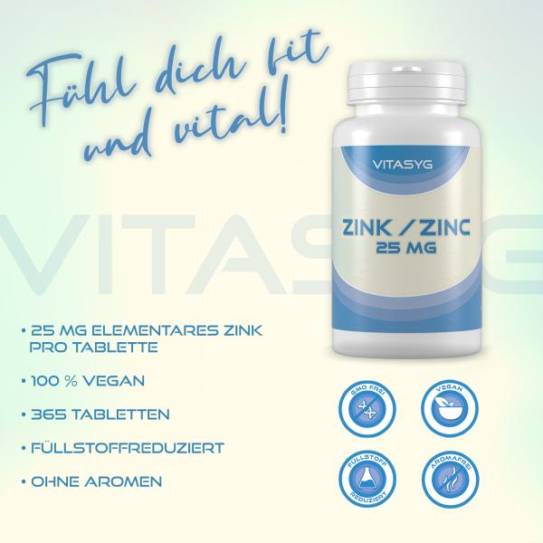 Zink 25 mg 365 Tabletten